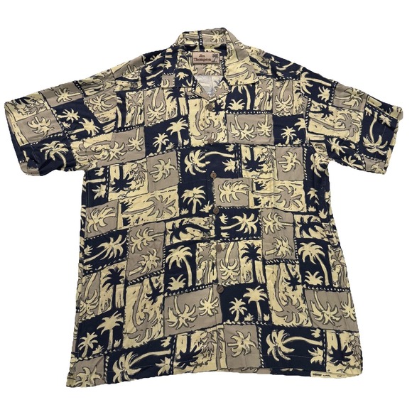 Jim Thompson Shirt Mens Size Large 100% Linen Hawaiian Button Up - Picture 1 of 7